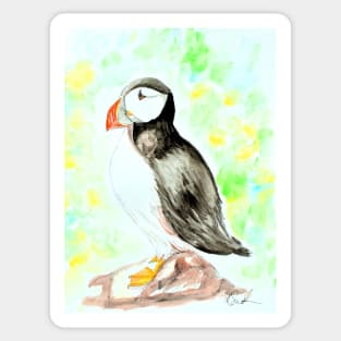 Puffin Watercolour Painting Sticker